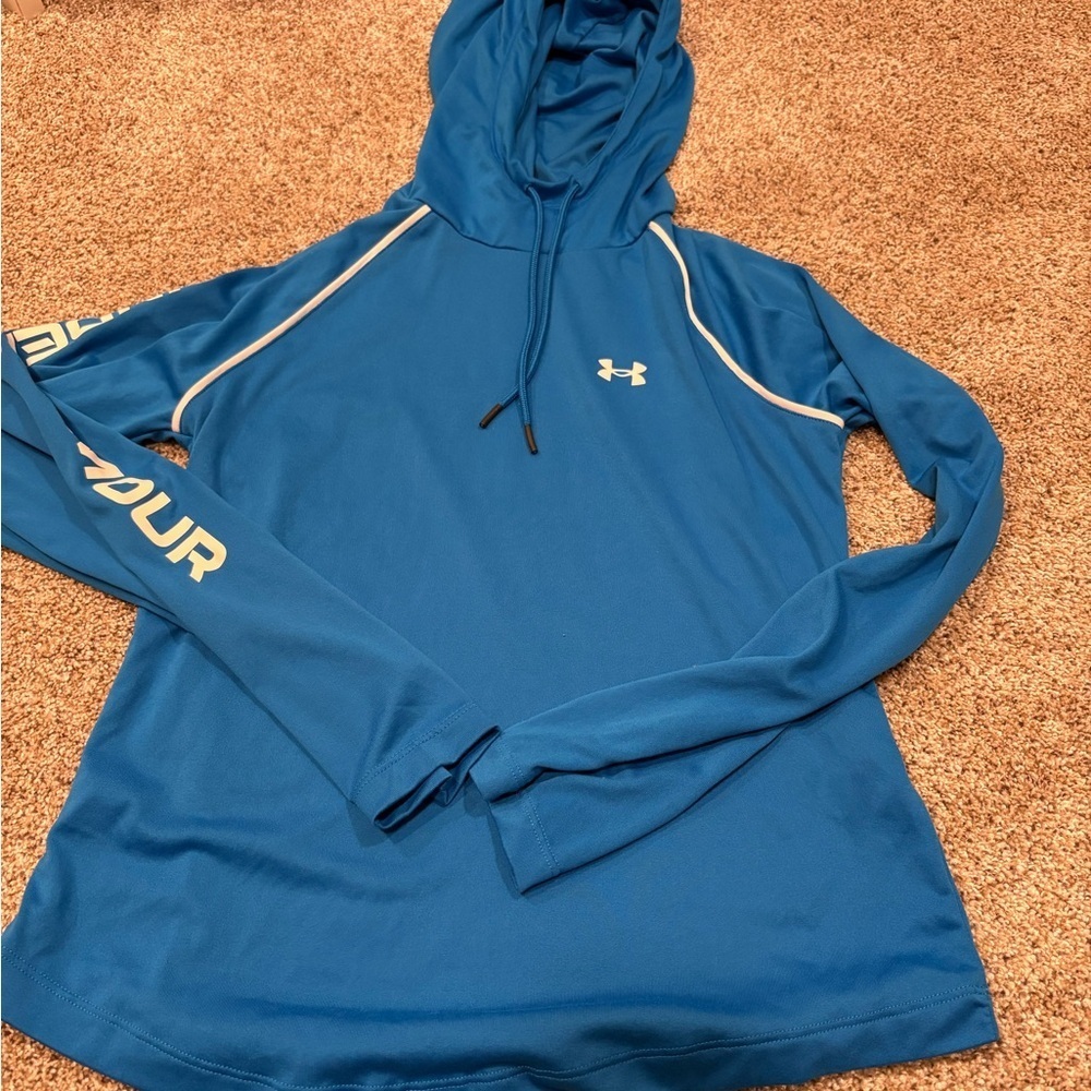 Under Armour Hoodie Womens Small UA Velocity Tech Gym Training royal blue small - Picture 3 of 4